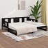 Sofá cama extraíble madera maciza de pino negro 2x(80x200)