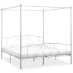 Estructura de cama con dosel metal blanco 180x200 cm