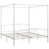 Estructura de cama con dosel metal blanco 180x200