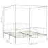 Estructura de cama con dosel metal blanco 180x200