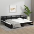 Sofá cama extraíble madera maciza de pino negro 2x(80x200)