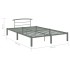 Estructura de cama de metal gris 160x200