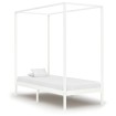 Estructura cama con dosel madera maciza pino blanco 90x200 cm