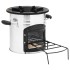 Cocina leña camping acero inoxidable plateado 45,5x33x25,5