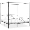 Estructura de cama con dosel metal gris 200x200 cm