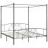 Estructura de cama con dosel metal gris 200x200