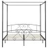 Estructura de cama con dosel metal gris 200x200