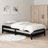 Cama apilable de madera pino maciza negro 90x200