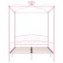 Estructura de cama con dosel metal rosa 160x200