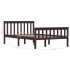 Estructura de cama madera maciza pino marrón oscuro 120x200