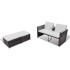 Set muebles de jardín 4 piezas y cojines ratán sintético