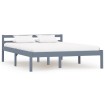 Estructura de cama de madera maciza de pino gris 120x200 cm