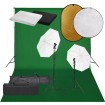 Kit de estudio fotográfico con set de luces, fondo y reflector