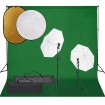 Kit de estudio fotográfico con set de luces, fondo y reflector