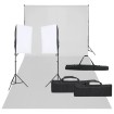 Kit de estudio fotográfico con set de luces y fondo