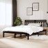 Estructura cama doble pequeña madera maciza negro 120x190