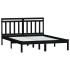 Estructura cama doble pequeña madera maciza negro 120x190