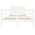 Estructura de cama madera maciza blanca 120x200