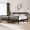 Estructura de cama de madera maciza negra 200x200 cm