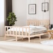 Estructura de cama madera maciza 140x190 cm