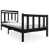 Estructura de cama de madera maciza negra 90x200