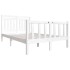 Estructura de cama de madera maciza blanca 120x200