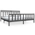 Estructura de cama de madera maciza gris 200x200