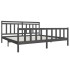 Estructura de cama de madera maciza gris 200x200