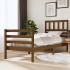 Estructura de cama madera maciza marrón miel 90x200