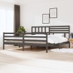 Estructura de cama de madera maciza gris 200x200 cm