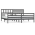 Estructura de cama de madera maciza gris 200x200