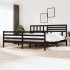 Estructura de cama de madera maciza negro 200x200