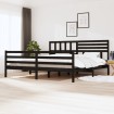 Estructura de cama de madera maciza negro 200x200 cm