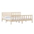 Estructura de cama de madera maciza 200x200