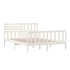 Estructura de cama de madera maciza blanco 150x200