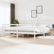 Estructura cama de madera maciza blanca super king 180x200 cm