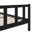 Estructura de cama de madera maciza negra 120x200