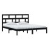 Estructura de cama de madera maciza negra super king 180x200