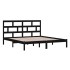 Estructura de cama de madera maciza negra super king 180x200