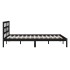 Estructura de cama de madera maciza negra super king 180x200