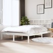 Estructura de cama de madera maciza de pino blanco 140x190 cm