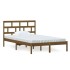 Estructura de cama madera maciza de pino marrón miel 120x200