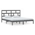 Estructura de cama de madera maciza gris super king 180x200