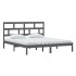 Estructura de cama de madera maciza gris super king 180x200