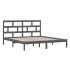 Estructura de cama de madera maciza gris super king 180x200