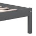 Estructura de cama de madera maciza gris super king 180x200