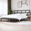 Estructura de cama de madera maciza de pino gris 200x200 cm