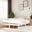 Estructura de cama madera maciza blanca King Size 150x200 cm