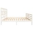 Estructura de cama madera maciza blanca King Size 150x200