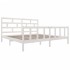 Estructura de cama madera maciza blanco Super King 180x200